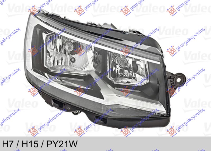 Vw transporter 2015-2019 (t6) (sga/sgh/sha/shh) FAR ELEKTRICNI (H7/H15) (VALEO)