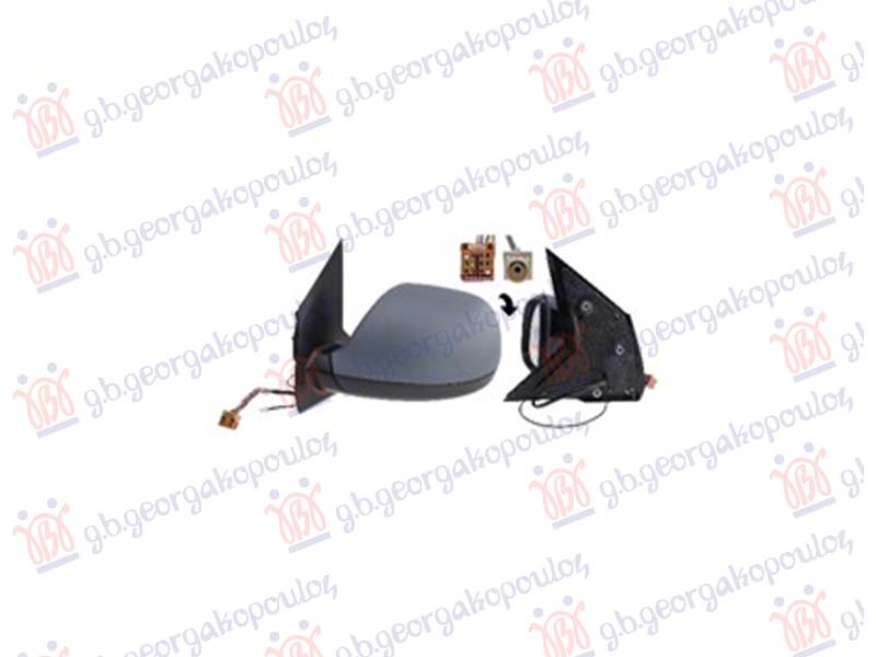 Vw transporter 2015-2019 (t6) (sga/sgh/sha/shh) RETROVIZOR ELEKTRICNI SA GREJACEM PM (ELEKTRO-SKLOPIV) (ANTENA) (MRTAV UGAO) (9+1 PIN) (A KVALITET) (ASFERICNO STAKLO)