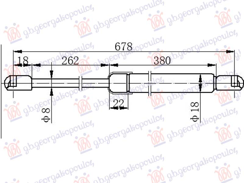 Vw new beetle 2011-2016 (5c1/5c2) AMORTIZER GEPEK VRATA (678.5L-630N) 