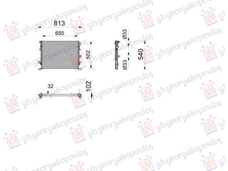 Seat alhambra 2010- (710/711) HLADNJAK MOTORA 1.4/2.0 BENZIN - 2.0 DIZEL (650x494) (NISSENS)