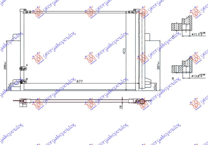 Vw p/u amarok 10-16 HLADNJAK KLIME BENZIN DIZEL (640x440x16)