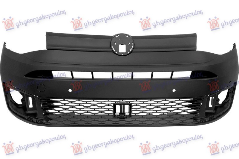 Vw caddy 2020- (sbb/sbj) PREDNJI BRANIK MAT-CRNI (GORNJA I DONJA RESETKA) (6 PDC SENZORA) (A KVALITET)