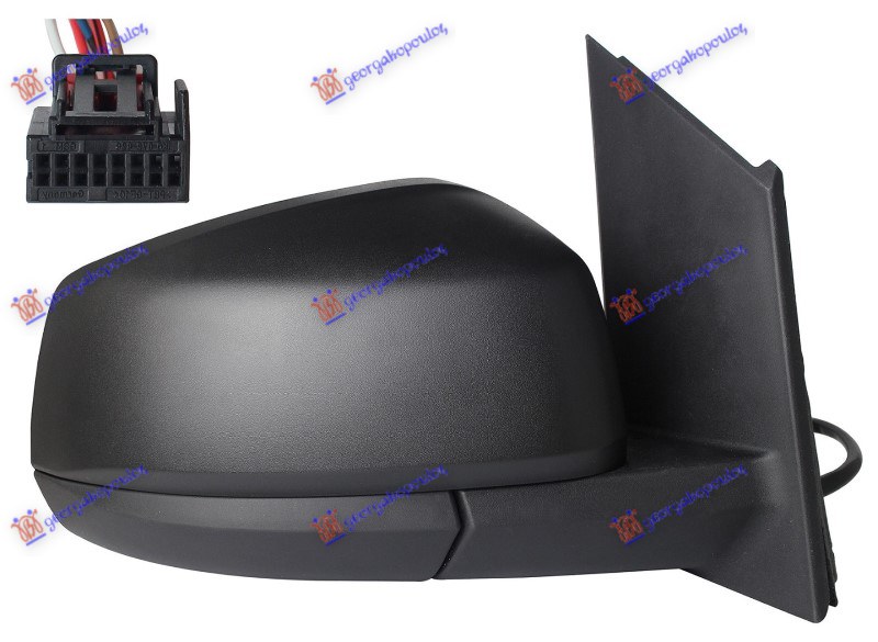 Vw caddy 2020- (sbb/sbj) RETROVIZOR ELEKTRICNI SA GREJACEM CRNI (ELEKTRO-SKLOPIV) (7 PIN) (A KVALITET) (KONVEKSNO STAKLO)