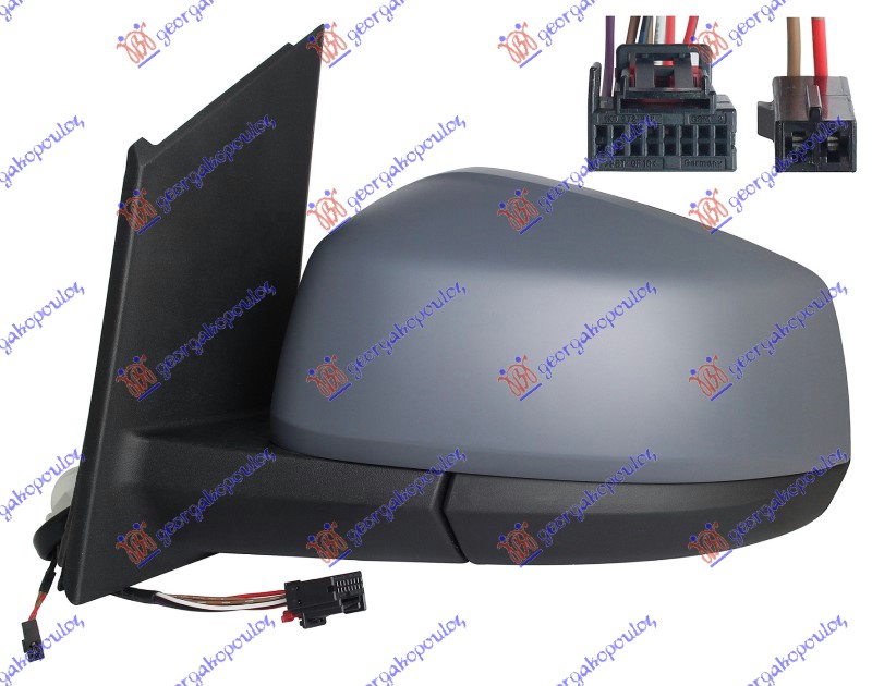 Vw caddy 2020- (sbb/sbj) RETROVIZOR ELEKTRICNI SA GREJACEM PM (ELEKTRO-SKLOPIV) (MRTAV UGAO) (9 PIN) (A KVALITET) (KONVEKSNO STAKLO)