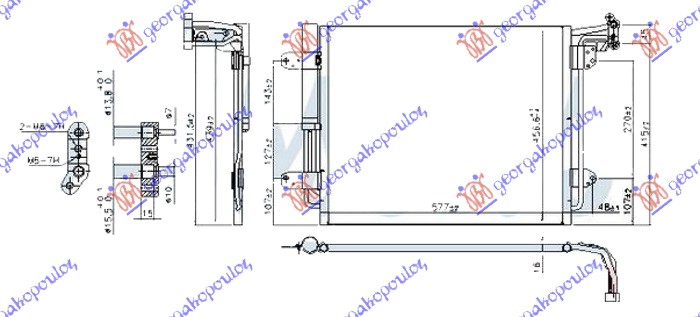 Vw tiguan 11-16 HLADNJAK KLIME 1.4BEN 2.0DIZ 15- (54x45)