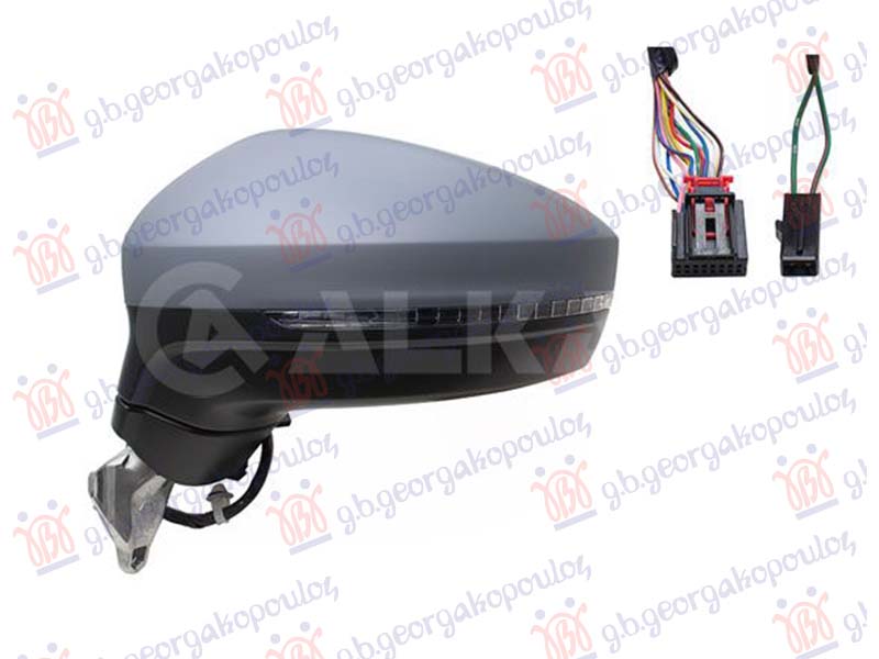 Vw tiguan allspace 2021-2023 (bj2) RETROVIZOR ELEKTRICNI SA GREJACEM PM (ELEKTRO-SKLOPIV) (SVETLO) (MEMORIJA) (15 PIN) (ASFERICNO STAKLO)