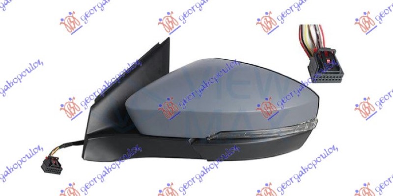 Vw t-cross 2019-2023 (c11/d31) RETROVIZOR ELEKTRICNI SA GREJACEM PM (MIGAVAC) (MRTAV UGAO) (8 PIN) (ASFERICNO STAKLO)