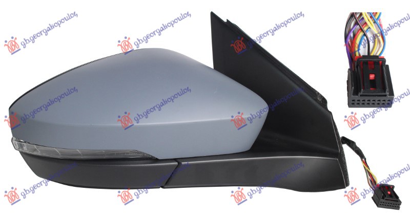 Vw t-cross 2019-2023 (c11/d31) RETROVIZOR ELEKTRICNI SA GREJACEM PM (ELEKTRO-SKLOPIV) (MEMORIJA) (MIGAVAC) (MRTAV UGAO) (14 PIN) (KONVEKSNO STAKLO)