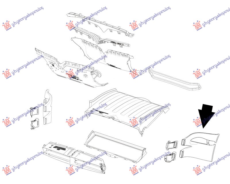 Tesla model x 16- USMERIVAC VAZDUHA UNUTRASNJI PLASTICNI (ZA KOCNICU) -21