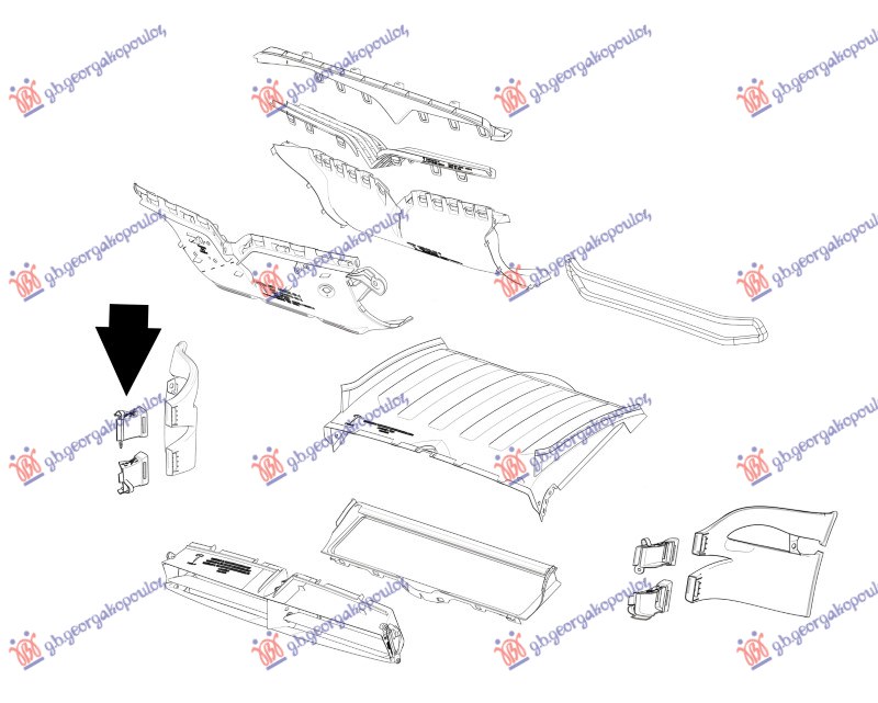 Tesla model x 16- USMERIVAC VAZDUHA UNUTRASNJI PLASTICNI (PREDNJI GORNJI) (ZA KOCNICU) -21