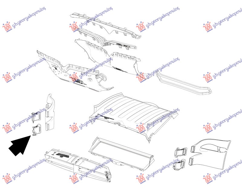 Tesla model x 16- USMERIVAC VAZDUHA UNUTRASNJI PLASTICNI (PREDNJI DONJI) (ZA KOCNICU) -21