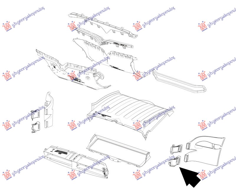 Tesla model x 16- USMERIVAC VAZDUHA UNUTRASNJI PLASTICNI (PREDNJI DONJI) (ZA KOCNICU) -21