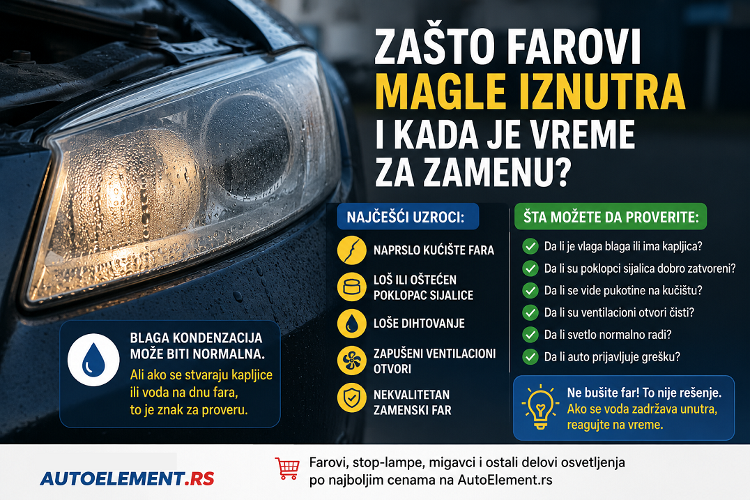 Zašto farovi magle iznutra i kada je vreme za zamenu fara?